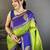 parrot green soft silk gold zari woven butta faux banarasi saree