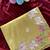 Yellow Color embrodied elephant design panel with cutwork and hole work Silk Saree