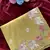 Yellow Color embrodied elephant design panel with cutwork and hole work art silk saree