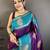 violet soft silk gold zari woven butta faux banarasi saree