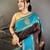 brown soft silk gold zari woven butta faux banarasi saree