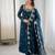 Teal Roman Silk Embroidered Sequence Anarkali Set with Dupatta