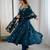 Teal Roman Silk Embroidered Sequence Anarkali Set with Dupatta