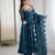 Teal Roman Silk Embroidered Sequence Anarkali Set with Dupatta