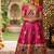 Soft paithani silk zari weaving birds pattern kids gown