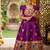 Soft paithani silk zari weaving birds pattern kids gown