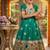 Soft paithani silk zari weaving birds pattern kids gown