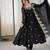 Black Roman Silk Embroidered Sequence Anarkali Set with Dupatta set 