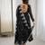 Black Roman Silk Embroidered Sequence Anarkali Set with Dupatta set 