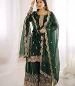 Womens new trendy embroidery coding and sequence work kurta set