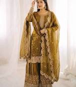 Womens new trendy embroidery coding and sequence work kurta set