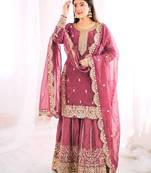 Womens new trendy embroidery coding and sequence work kurta set