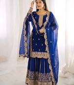 Womens new trendy embroidery coding and sequence work kurta set