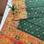 Dark green color pashmina design with meena weaving banarasi silk saree