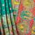 Emerald color pashmina design with meena weaving banarasi silk saree