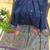 Navy blue color pure zari and meena weaving linen silk saree
