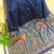Navy blue color pure zari and meena weaving linen silk saree