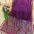Purple color pure zari and meena weaving linen silk saree