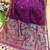 Purple color pure zari and meena weaving linen silk saree