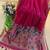 Rani pink color pure zari and meena weaving linen silk saree