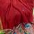 Red color pure zari and meena weaving linen silk saree