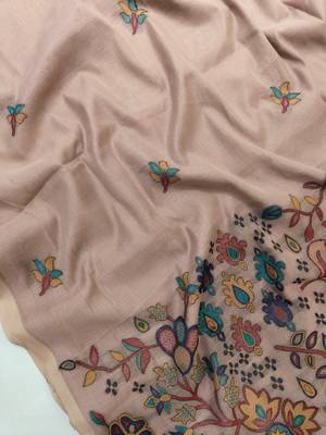 beige cotton saree with jamdani meena weaving
 4