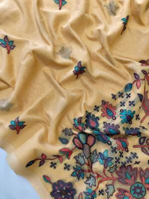 light yellow cotton saree with meena woven pallu 4