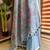 Sky blue color jamdani pattern and  meena weaving chanderi cotton saree