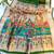 Parrot green  color hiran and fish and zari weaving border with classic weaving khadi raw silk saree