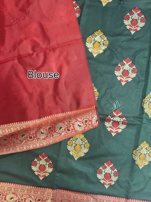 dark green banarasi silk saree with designer woven pallu 5