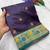 Dark purple color zari and meena woven  tissue silk paithani saree