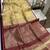 Cream color bandhni style butti weaves khadi raw silk saree