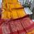 Ember color bandhni style butti weaves khadi raw silk saree