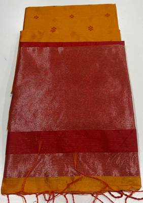 ember color bandhni style butti weaves khadi raw silk saree 4