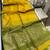 Yellow color bandhni style butti weaves khadi raw silk saree