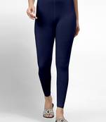 Navyblue super combed cotton elastane stretch ankle length leggings with ultrasoft waistband