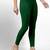 Darkgreen super combed cotton elastane stretch ankle length leggings with ultrasoft waistband