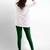 Darkgreen super combed cotton elastane stretch ankle length leggings with ultrasoft waistband
