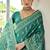 Emerald color warli design weaving banglori raw silk saree