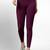 Purple super combed cotton elastane stretch ankle length leggings with ultrasoft waistband