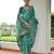 Emerald color warli design weaving banglori raw silk saree