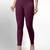 Purple super combed cotton elastane stretch ankle length leggings with ultrasoft waistband