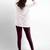 Purple super combed cotton elastane stretch ankle length leggings with ultrasoft waistband