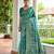 Emerald color warli design weaving banglori raw silk saree