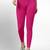 Pink super combed cotton elastane stretch ankle length leggings with ultrasoft waistband