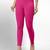 Pink super combed cotton elastane stretch ankle length leggings with ultrasoft waistband