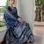Navy blue color warli design weaving banglori raw silk saree