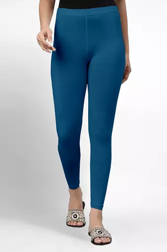 Morpeach super combed cotton elastane stretch ankle length leggings with ultrasoft waistband