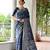 Navy blue color warli design weaving banglori raw silk saree