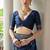 Navy blue color warli design weaving banglori raw silk saree